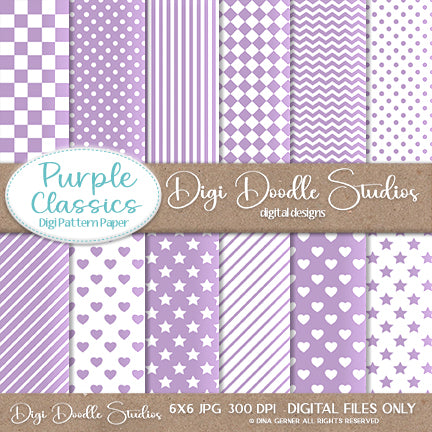 Purple Classics Digi Dooddles Digi Paper Pack